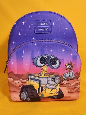 Loungefly Disney Pixar WALL-E & Eve Flower Night Scene Mini Backpack NEW